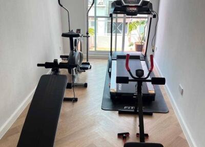 Home gym with fitness equipment