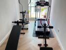 Home gym with fitness equipment