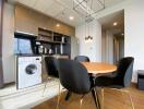 Modern kitchen with dining area