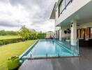 Outdoor area with a swimming pool