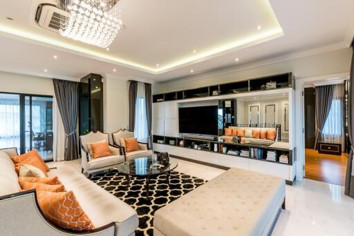 Spacious and modern living room with elegant decor