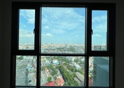 Scenic view from the window of a high-rise building