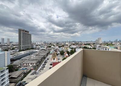 View from the balcony overlooking a cityscape