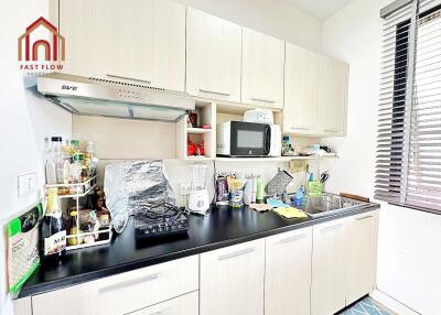 Modern kitchen with light wooden cabinetry