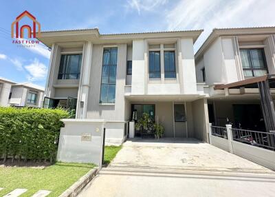 Front view of a two-story modern house