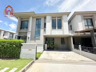 Front view of a two-story modern house