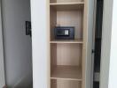 Built-in shelving unit with safe