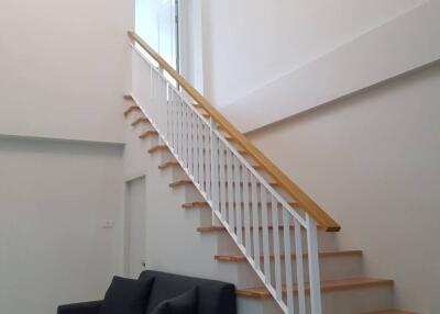 Modern living room with staircase