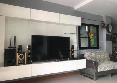 Modern living room with entertainment setup