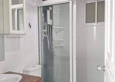 Modern bathroom with shower and toilet