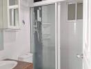 Modern bathroom with shower and toilet