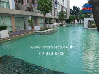 Apartment complex with swimming pool