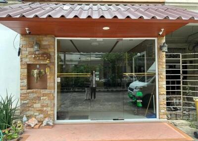 Main entrance with large glass doors