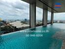 Rooftop infinity pool with city and river view