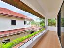 Spacious balcony with a view of neighboring house