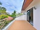 Spacious balcony with a view and sliding glass door