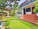  Backyard with garden and covered patio