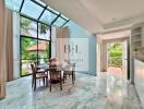 Spacious dining area with natural light