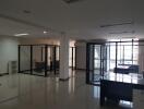 Modern office space with glass partitions