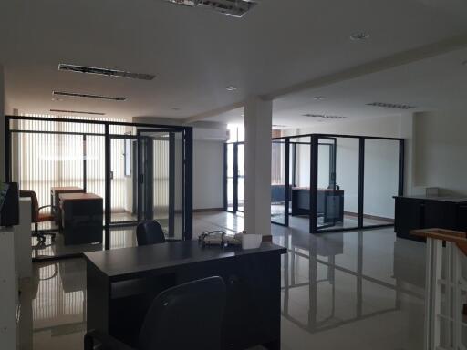 Spacious modern office with glass partitions