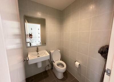 Modern bathroom with sink and toilet