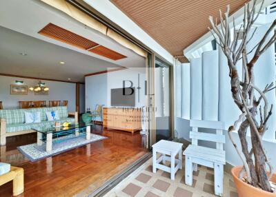 Bright and airy living room with balcony