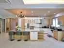 Modern kitchen with island and bar stools