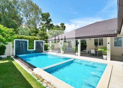 Outdoor pool with patio area