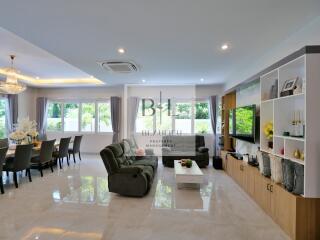 Spacious and modern living area with large windows