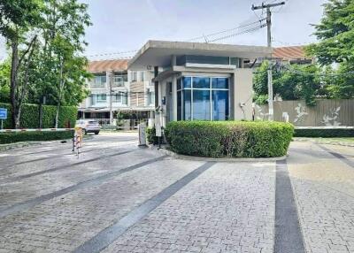 Gated entrance with security booth