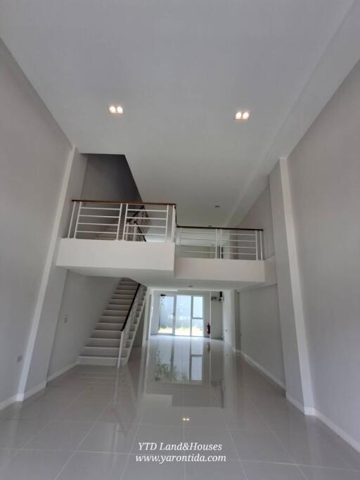 Spacious modern living area with mezzanine