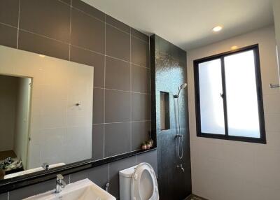 Modern bathroom with shower and toilet