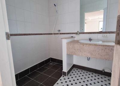 Modern bathroom with shower and sink