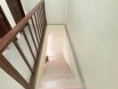 Indoor Staircase with Wooden Railing