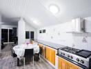 Bright modern kitchen with dining area