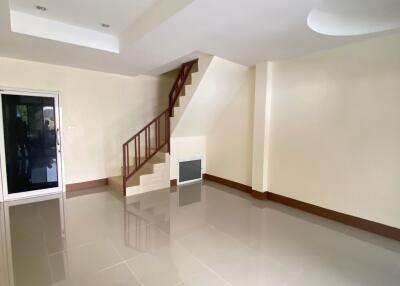 Modern empty living room with staircase