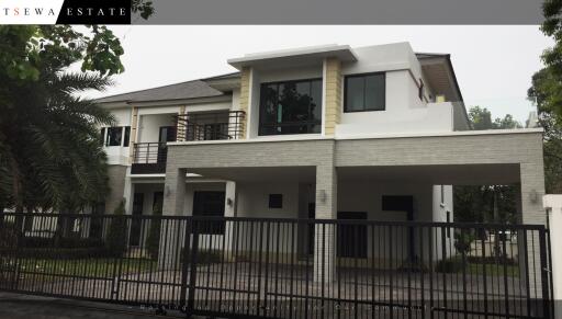 Exterior view of a modern two-story house