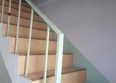 Indoor staircase with railing