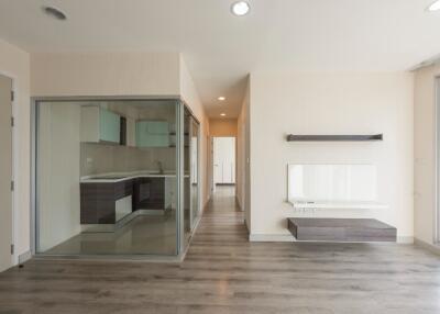 Minimalist main living space with open kitchen