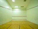 Squash court with wooden flooring