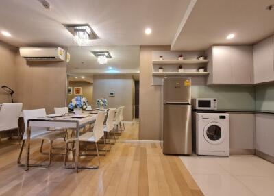 Modern dining area with integrated kitchen