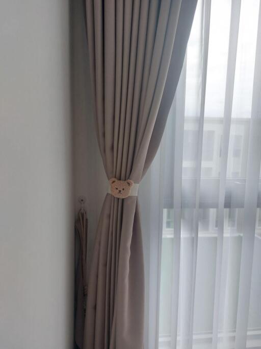 Curtains in a bright bedroom