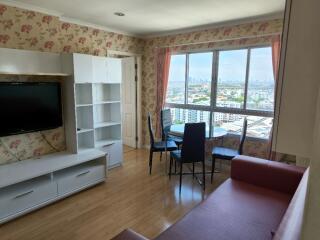 Living room with city view