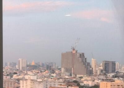 City skyline view from a high-rise building