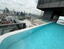 Rooftop pool with a city view