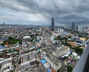 Panoramic view of the city from a high-rise building