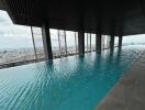 Infinity pool with city view