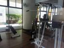 Fitness center with exercise equipment