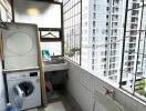 Laundry area on balcony