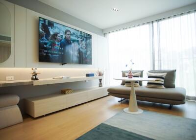 Modern living room with natural light